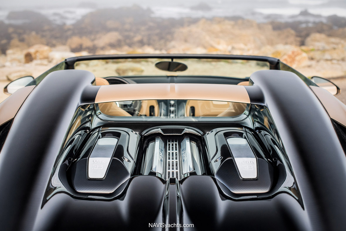 The powerful W16 engine of Bugatti W16 Mistral