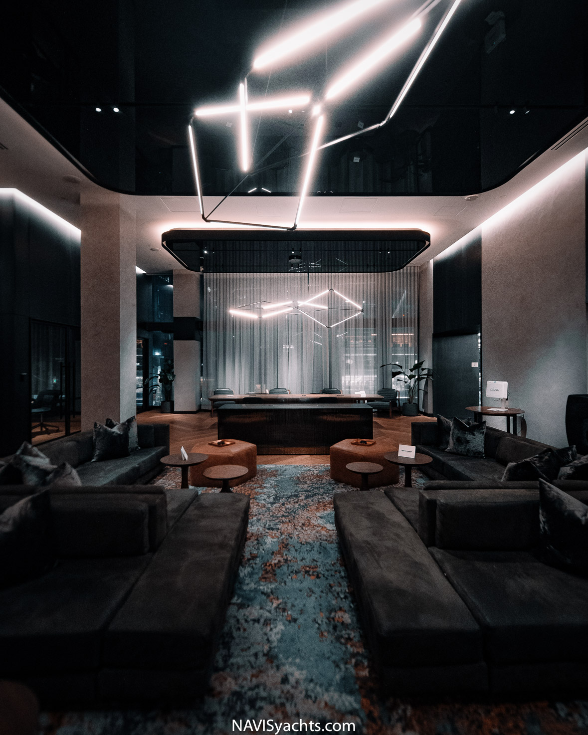 Elegant dining area at Electric Lemon restaurant in the Equinox Hotel New York