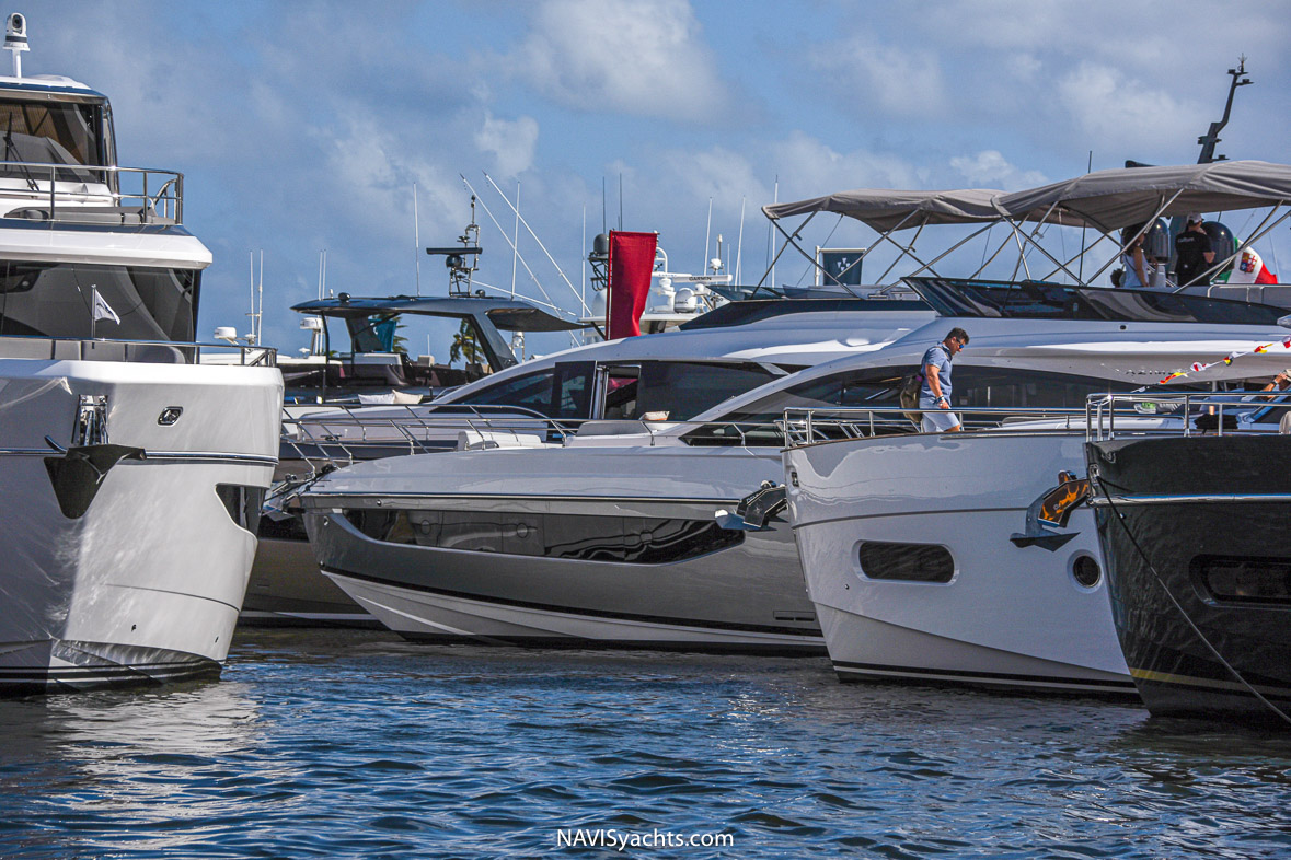 View of the bustling 2023 Fort Lauderdale International Boat Show