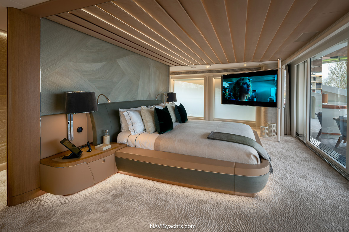 Ultra G superyacht exterior large and owners cabin.
