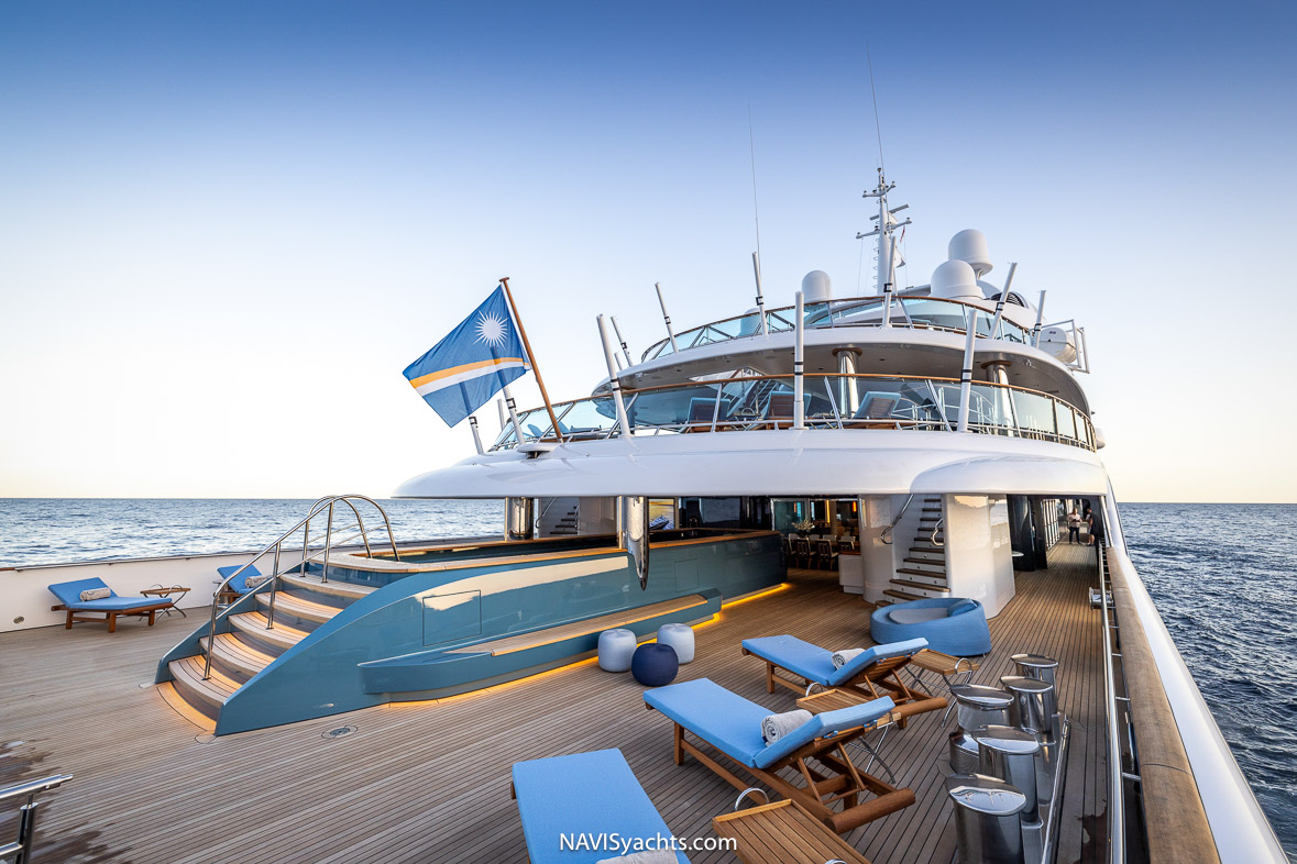 Elegant 11-meter swimming pool on Carinthia VII's main deck