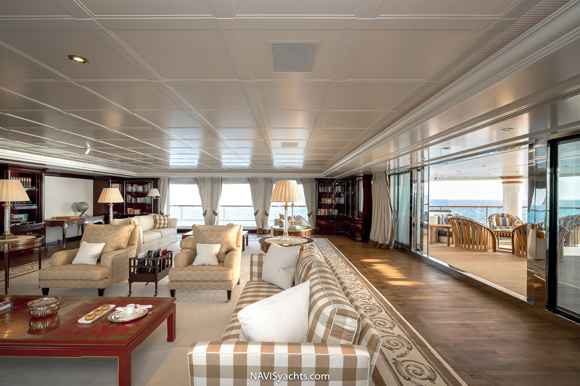 Refined interior design of Carinthia VII with artisanal fabrics