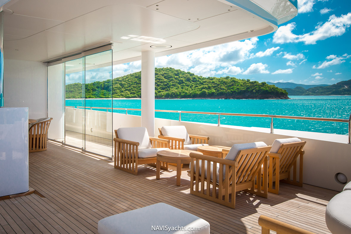 Lürssen's Superyacht Coral Ocean gliding through Seychelles turquoise waters
