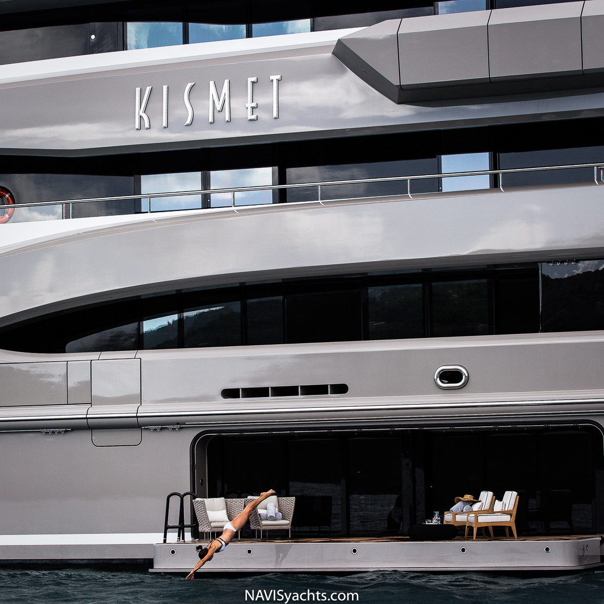 Elegant interior of Lurssen's Kismet showcasing Art Deco-inspired design and luxurious amenities
