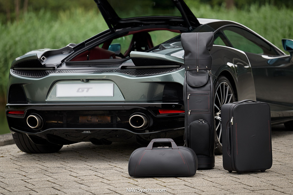 Spacious tailgate of the McLaren GT showcasing 420-liter cavity