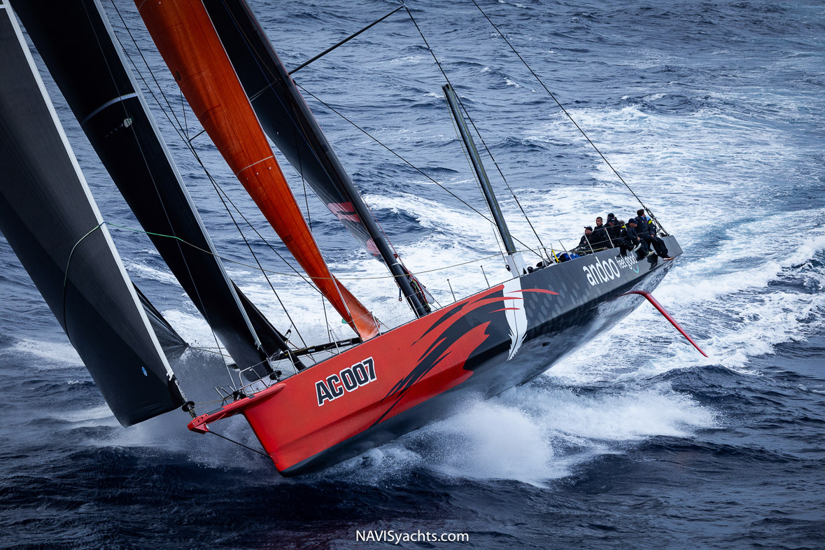 Tactical navigation during the 2023 Rolex Sydney Hobart Race showcasing Alive and LawConnect