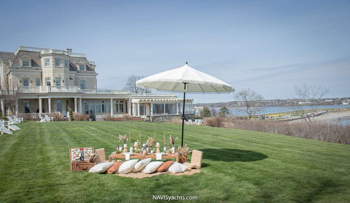 Ocean views from a private balcony at The Chanler in Newport