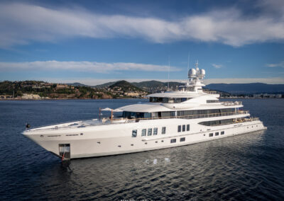 Amels Synthesis 74m superyacht cruising at sea