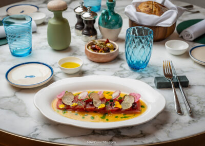Greek meze and signature dishes served at NEORA St. Moritz