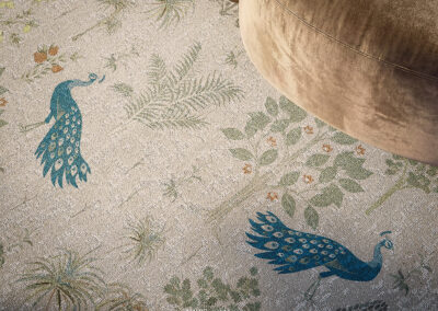 Detailed texture and pile of bespoke premium carpet for yacht interiors